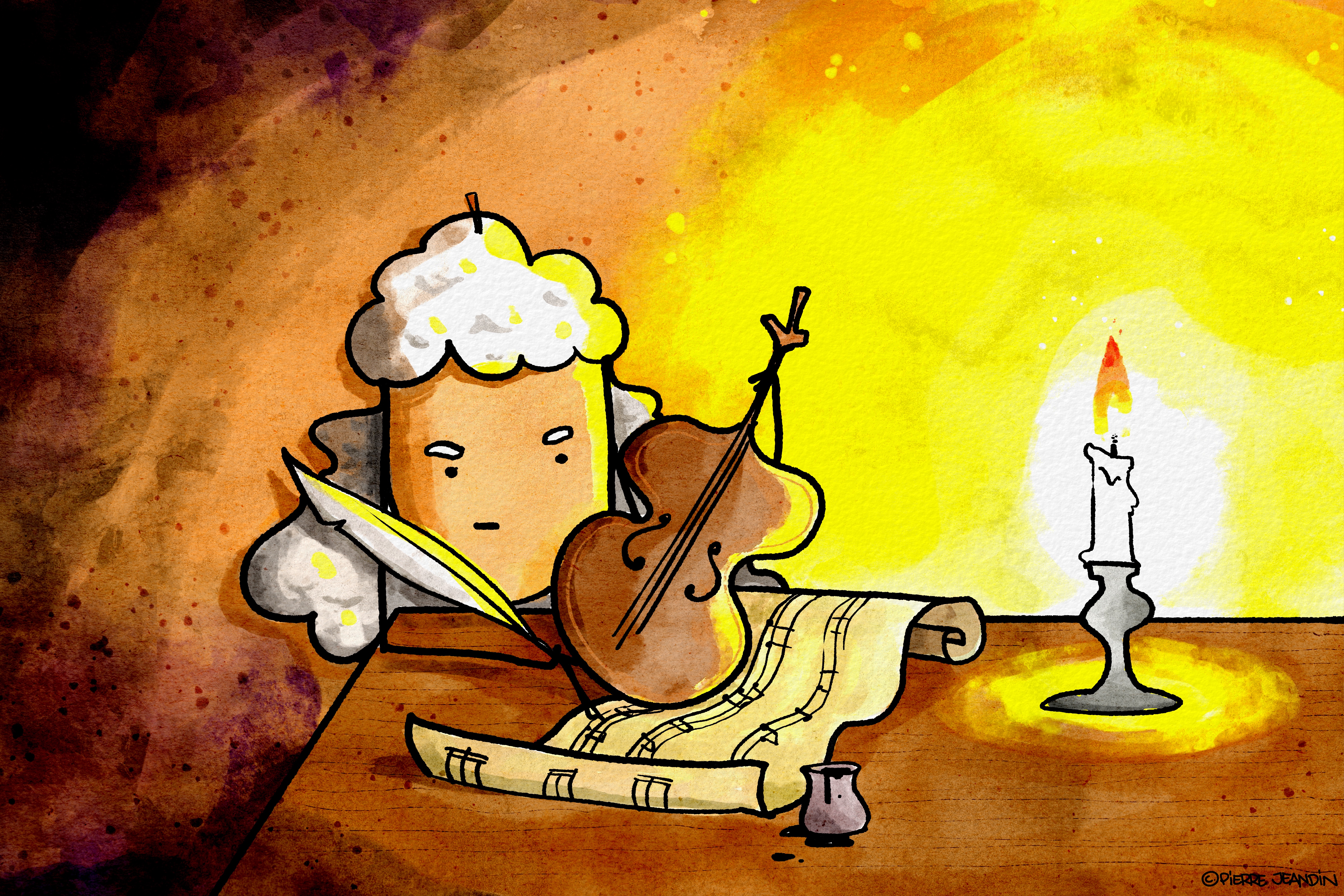 Dessin de Pierre Jeandin pour le concert autour des Quatre Saisons