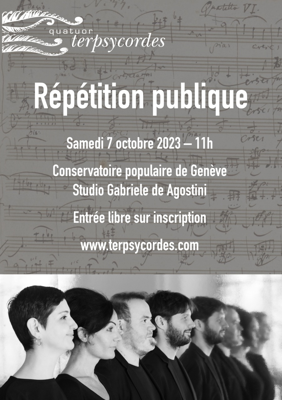 Affiche répétition publique du Quatuor Terpsycordes