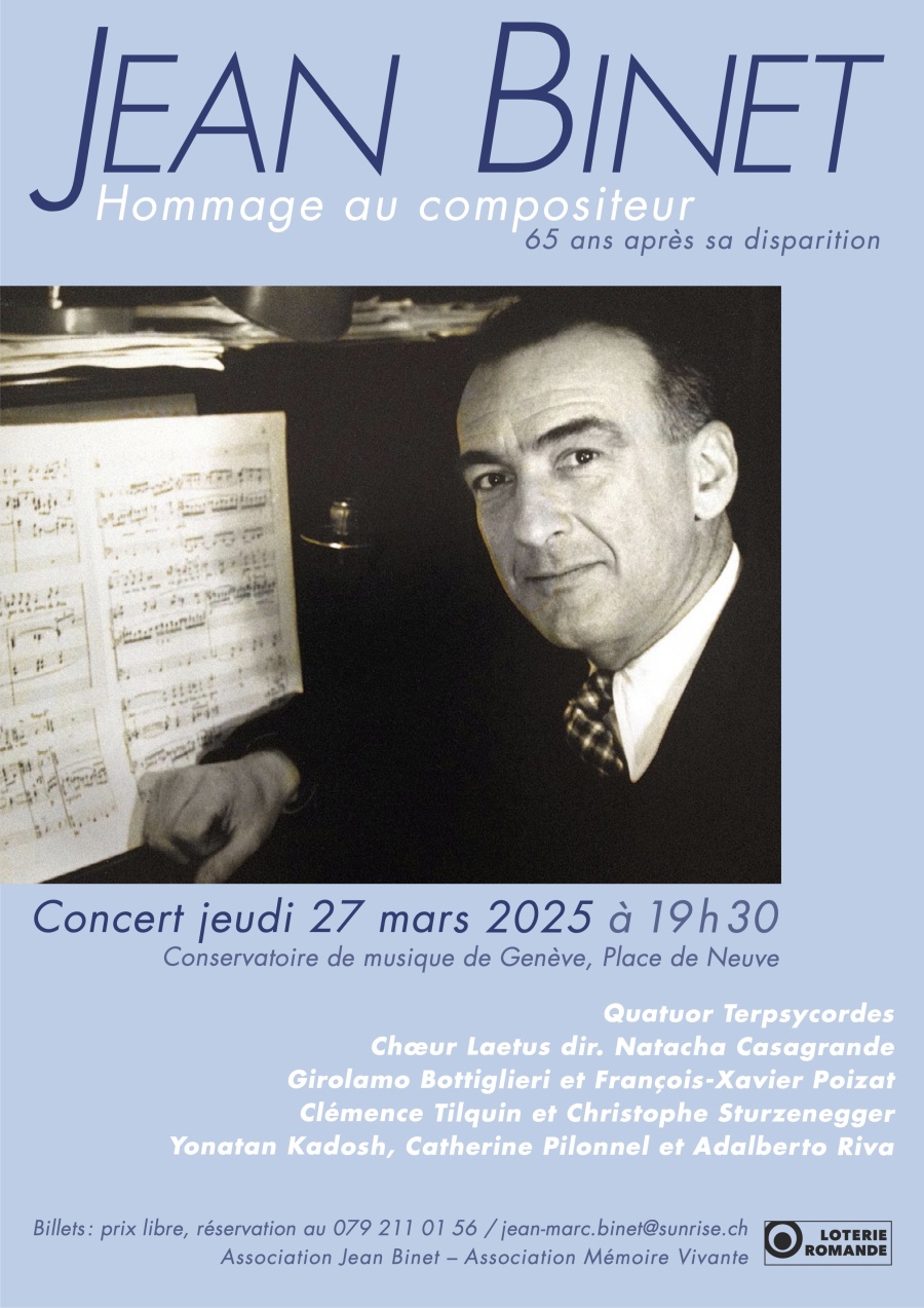 Affiche du concert hommage à Jean Binet du 27 mars 2025