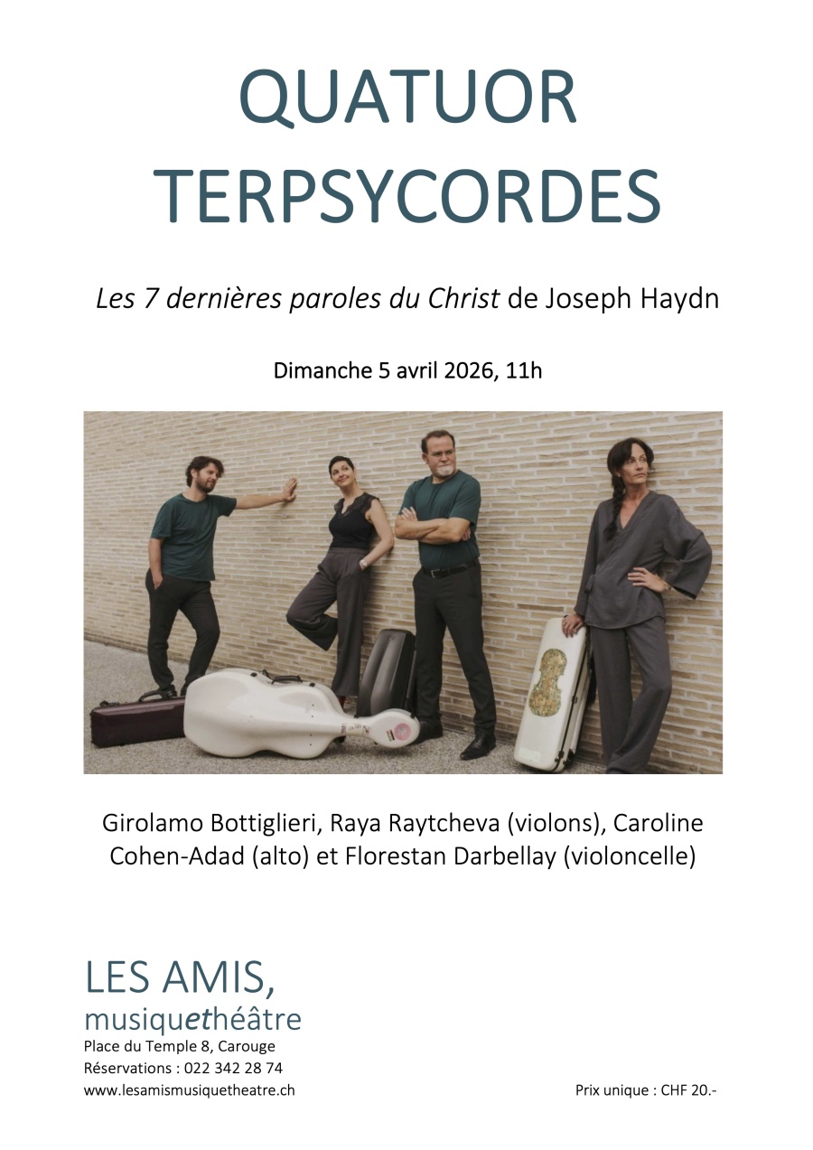 Affiche concert Quatuor Terpsycordes 5 avril 2026